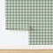Rustic Country Farmhouse Primitive Gingham Check Plaid Picnic Cottagecore Classic Traditional Modern Farmhouse Soft Texture Spring Green Sage Custom Pre-pasted Wallpaper by Spoonflower Pre-Pasted Wallpaper 2FT Wide